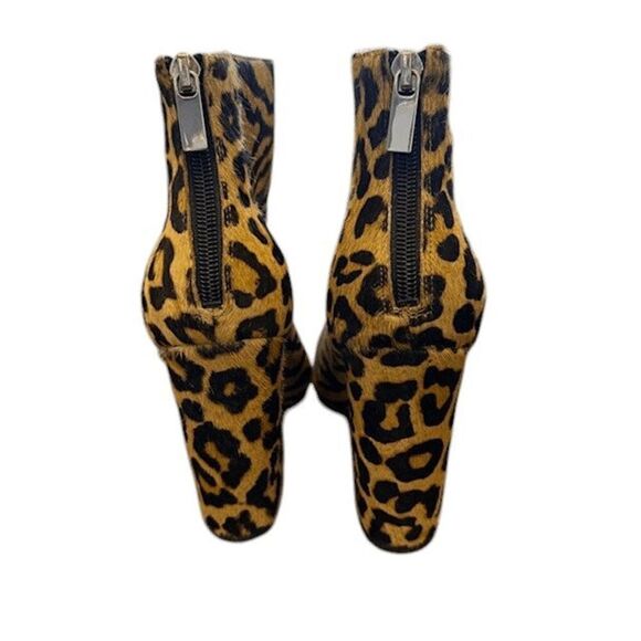 Charles David Micro Bootie Tiger Print w Leopard Heel Leather Calf Hair Size 8.5 - Picture 2 of 12